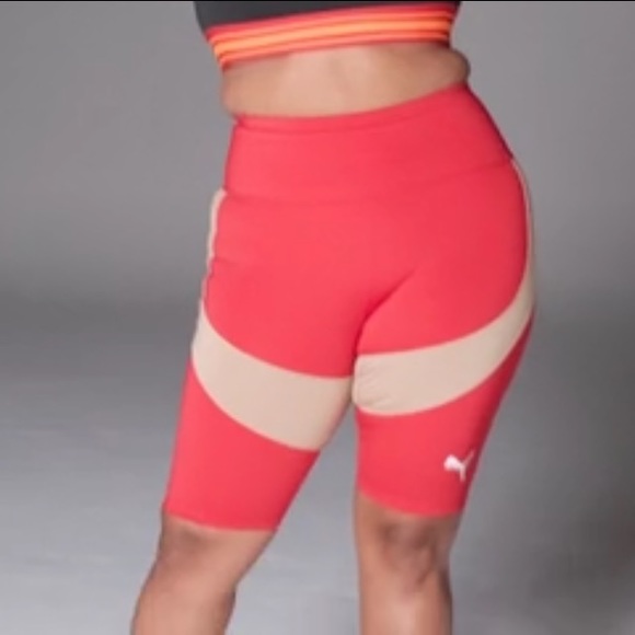 LAST ONE!  New PUMA color blocks  cropped leggings biker shorts N177 - Picture 6 of 8